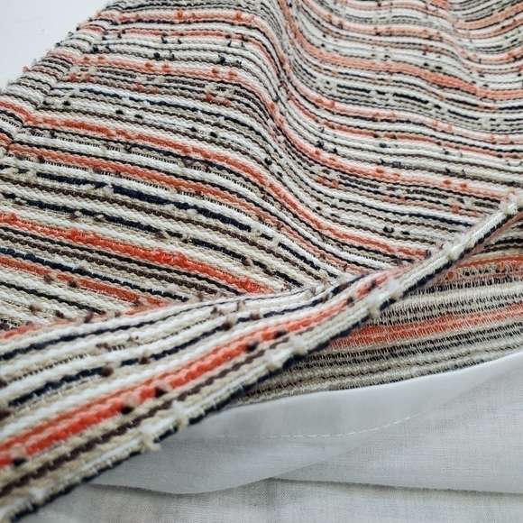 MILLY  Tan Blue Orange Picked Cotten Linen Dress 2 - Picture 11 of 15